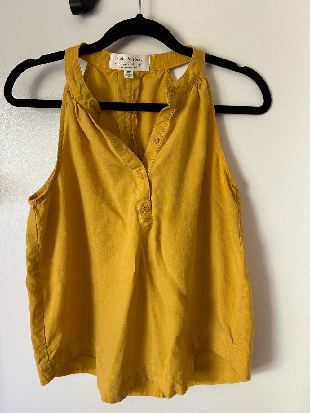 cloth & stone Mustard Yellow Sleeveless Henley Camisole
